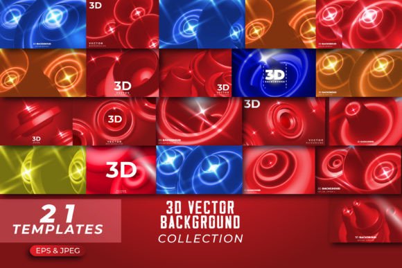 21 3d Vector Background Design Set for Graphics and Backgrounds
