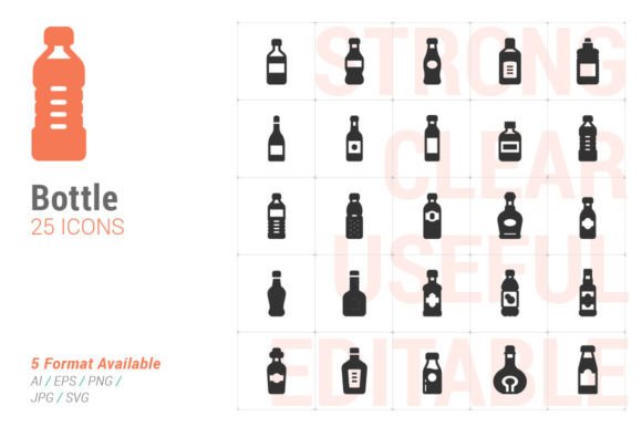 25 Bottle and Beverage Filled Icon Graphics Review