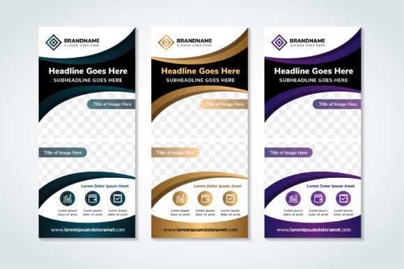 Abstract Curve Vertical Banner Graphics and Print Templates Review