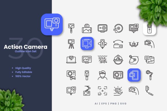 Action Camera Icons: Essential Graphics for Modern Design Projects
