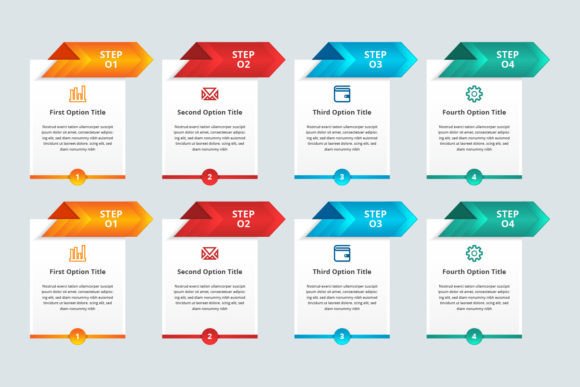 Arrow Infographic Four Step Graphics for Infographics