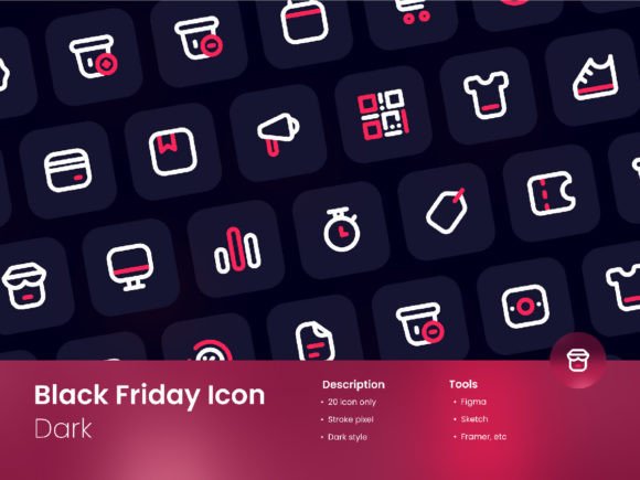Black Friday Icon Set Dark Mode Graphics and Icons Review