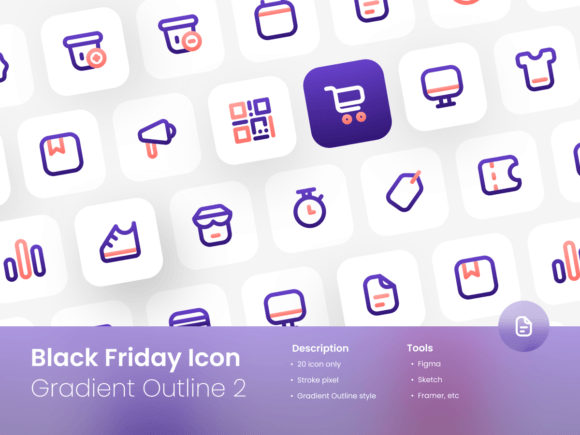 Black Friday Icon Set Gradient Outline Review