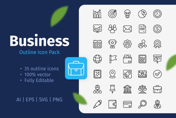 Business Outline Icon Pack: Graphics and Icons for Modern Branding