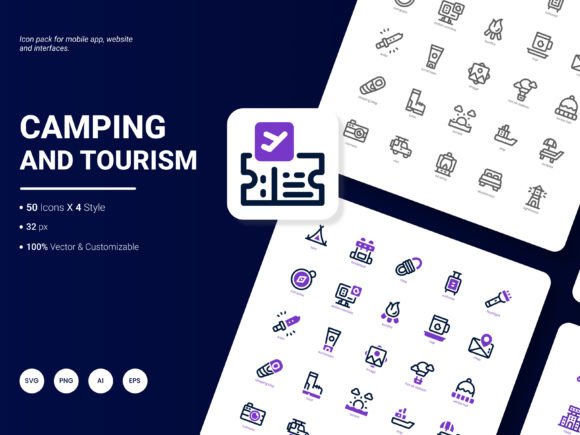 Camping and Tourism Icon Pack: Graphics and Icons for Brand Design