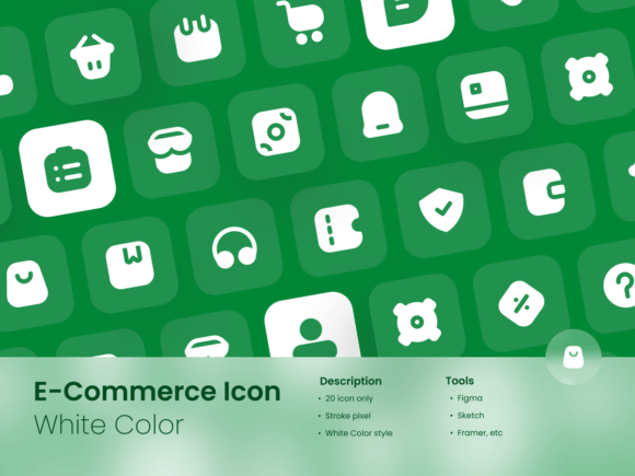 E-Commerce White Color Icon Set Graphics Review