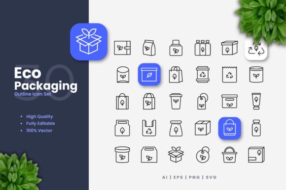Eco Packaging Icons Graphics Review