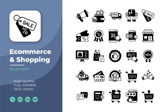 Ecommerce and Shopping GlyphIcon Graphics Review