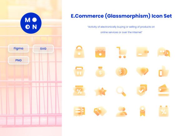 Ecommerce Glass Morphism Concept Icon Graphics and Icons Review