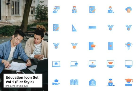 Education Icon Set Flat Vol 1 Graphics and Icons Review