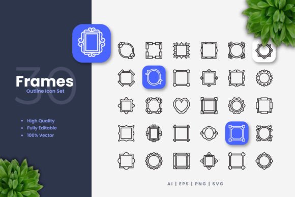 Frames Outline Icons Graphics Review