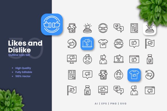 Likes and Dislikes Icons Graphics Review