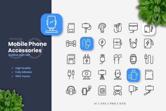 Phone Accessories Icons Graphics Review