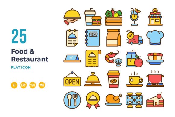 Review: Food and Restaurant Icon Set in Flat