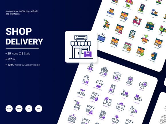 Shop Delivery Icon Pack: Modern Graphics and Icons for Branding