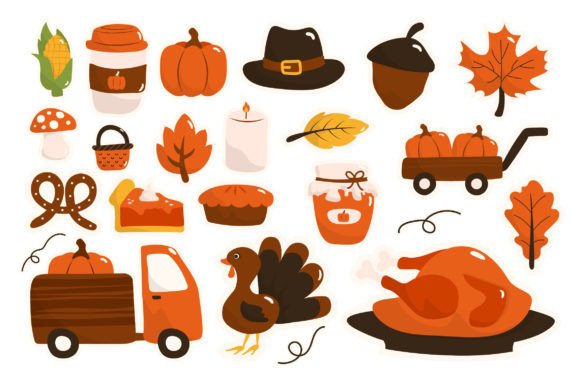 Thanksgiving Illustration Set: Graphics and Illustrations for Crafters