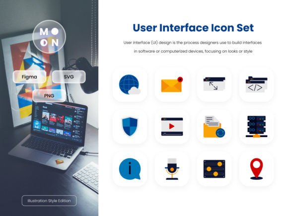 User Interface Illustration Icon Set: Graphics & Icons for Branding