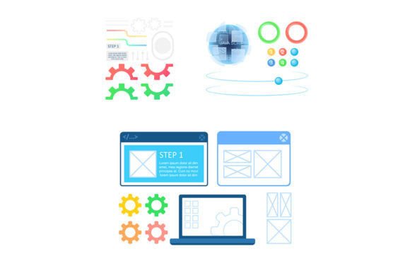 Website Development Infographic Set Graphics